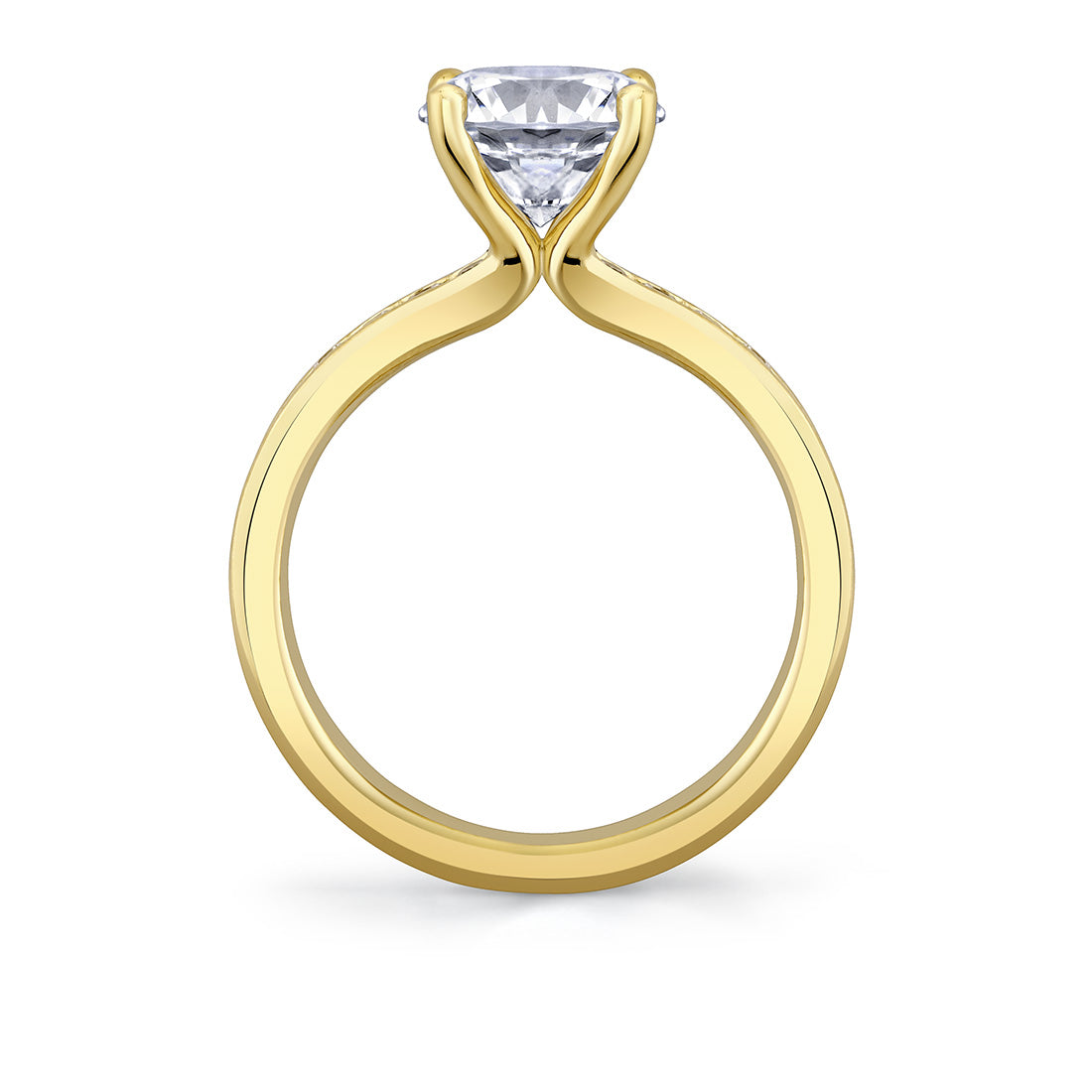 Auravie Channel Set Round Diamond Engagement Ring - Danika