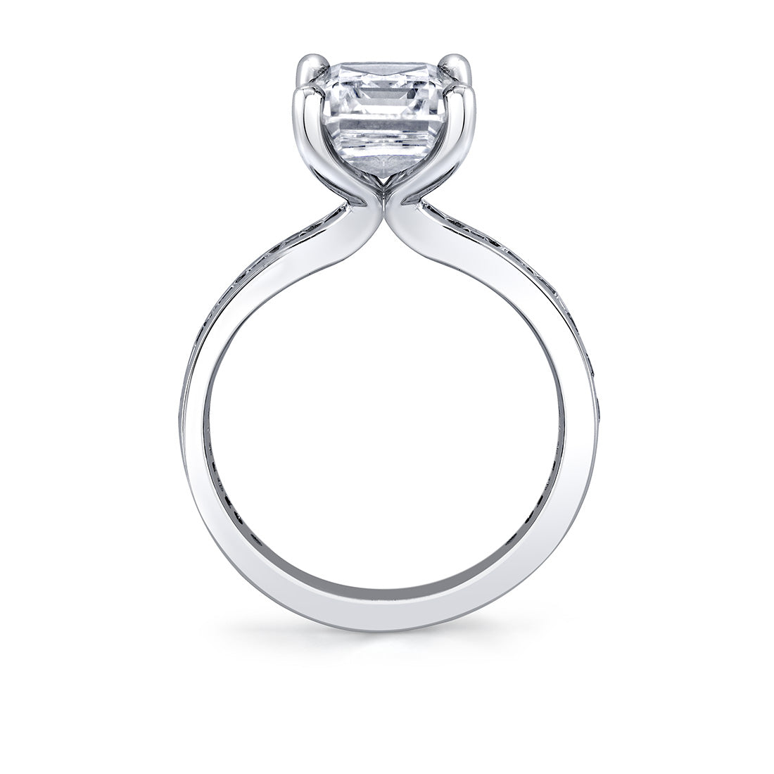Auravie Channel Set Round Diamond Engagement Ring - Juno