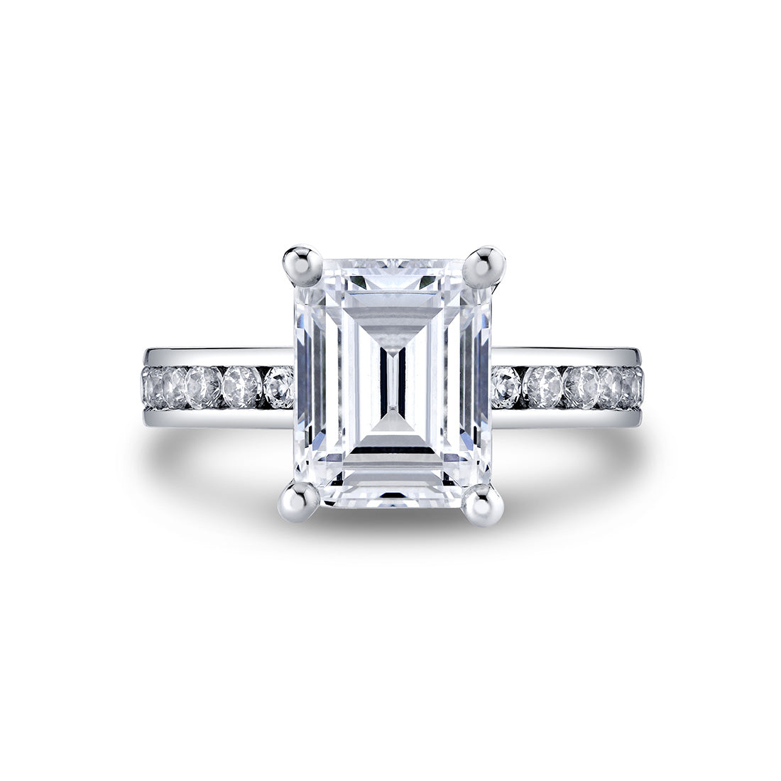 Auravie Channel Set Round Diamond Engagement Ring - Juno