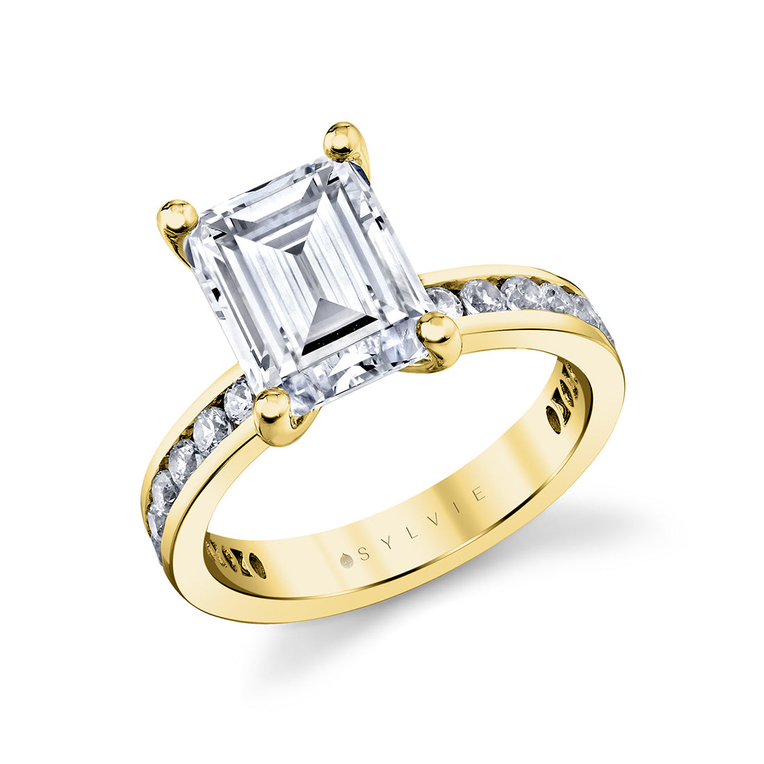 Auravie Channel Set Round Diamond Engagement Ring - Juno
