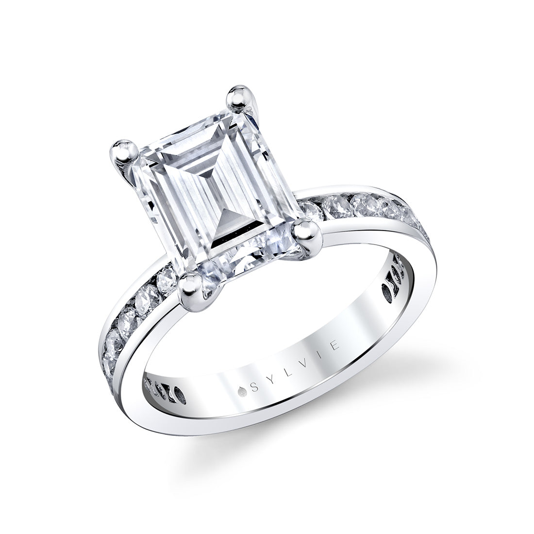 Auravie Channel Set Round Diamond Engagement Ring - Juno
