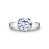 Shell Auranova Vista Half Bezel Solitaire Engagement Ring - Jaci