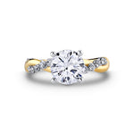 Heritage Round Cut Shared Prong Two Tone Spiral Engagement Ring - Ziva