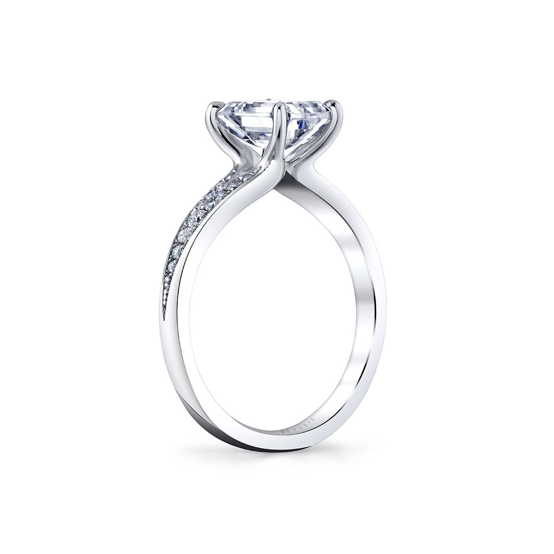 Auravie Channel Set Double Row Split Shank Engagement Ring - Skye