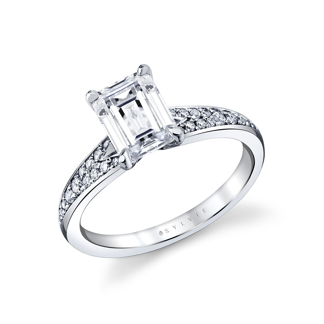 Auravie Channel Set Double Row Split Shank Engagement Ring - Skye