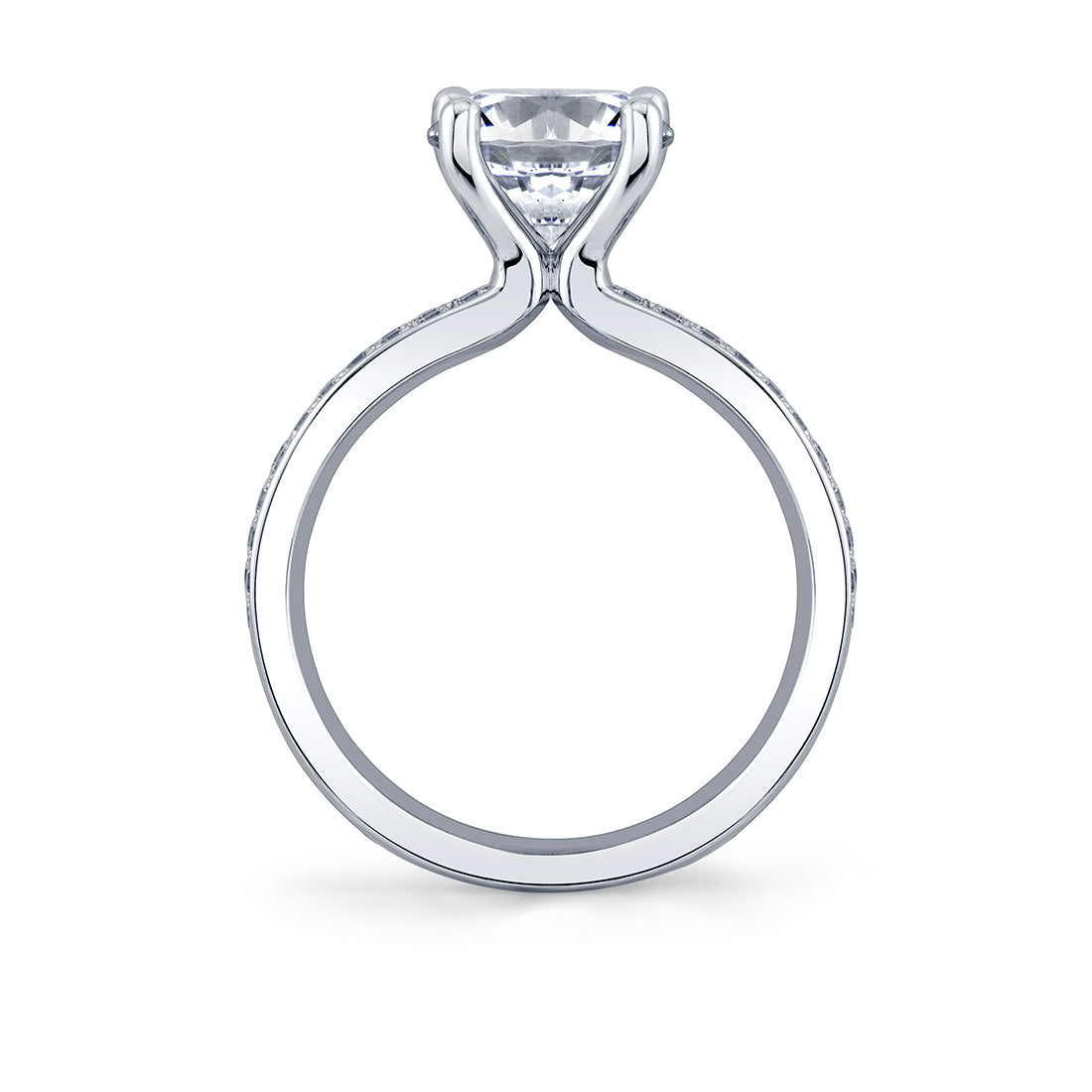 Auravie Channel Set Double Row Diamond Engagement Ring - Lacey