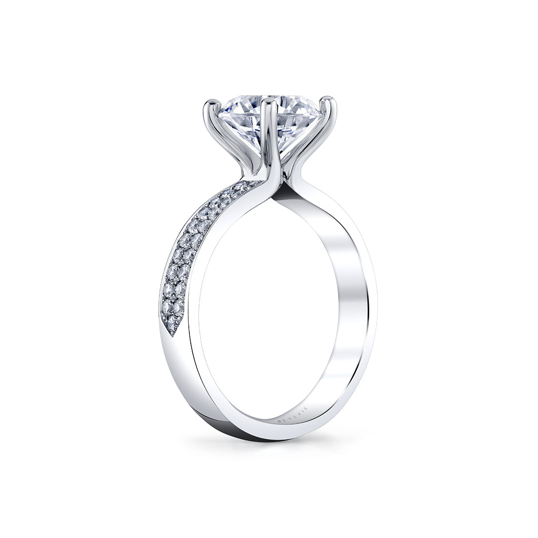 Auravie Channel Set Double Row Diamond Engagement Ring - Lacey