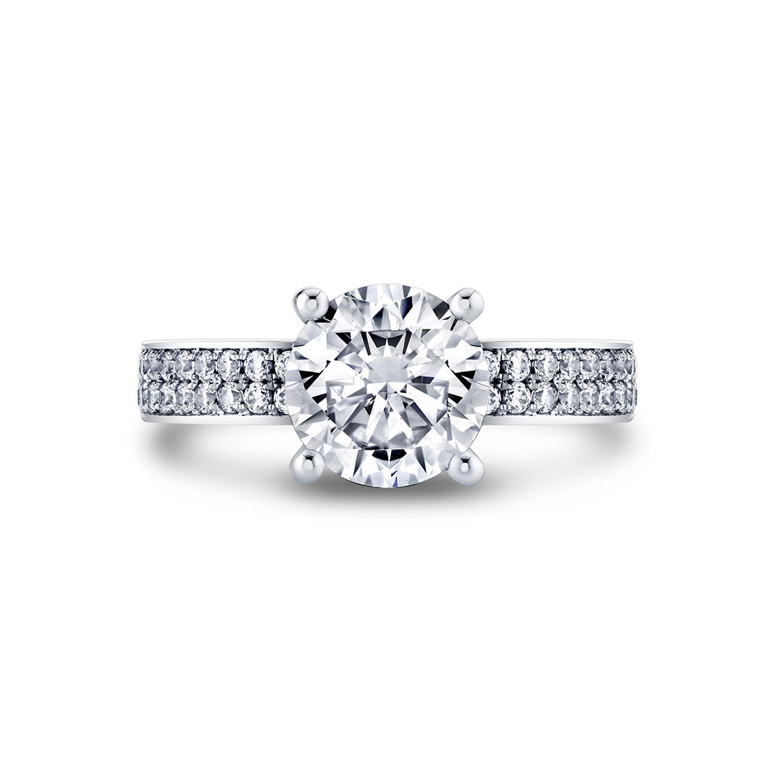 Auravie Channel Set Double Row Diamond Engagement Ring - Lacey