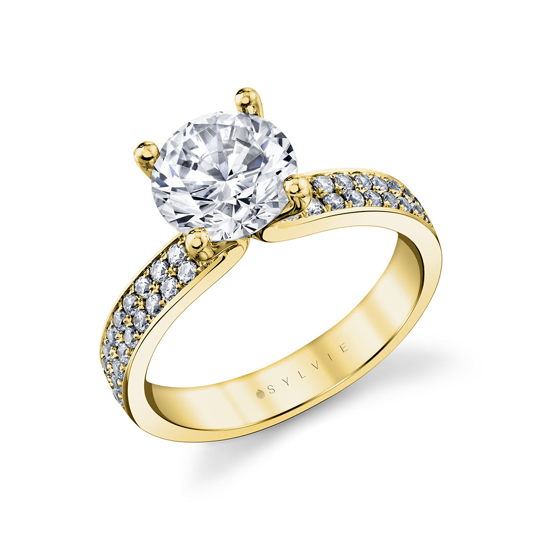 Auravie Channel Set Double Row Diamond Engagement Ring - Lacey