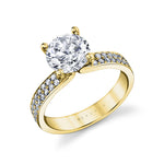 Auravie Channel Set Double Row Diamond Engagement Ring - Lacey