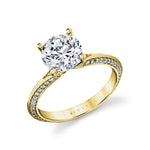 Auravie Flush Set Diamond Split Shank Engagement Ring - Cora