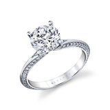 Auravie Flush Set Diamond Split Shank Engagement Ring - Cora