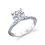 Auravie Flush Set Diamond Split Shank Engagement Ring - Cora