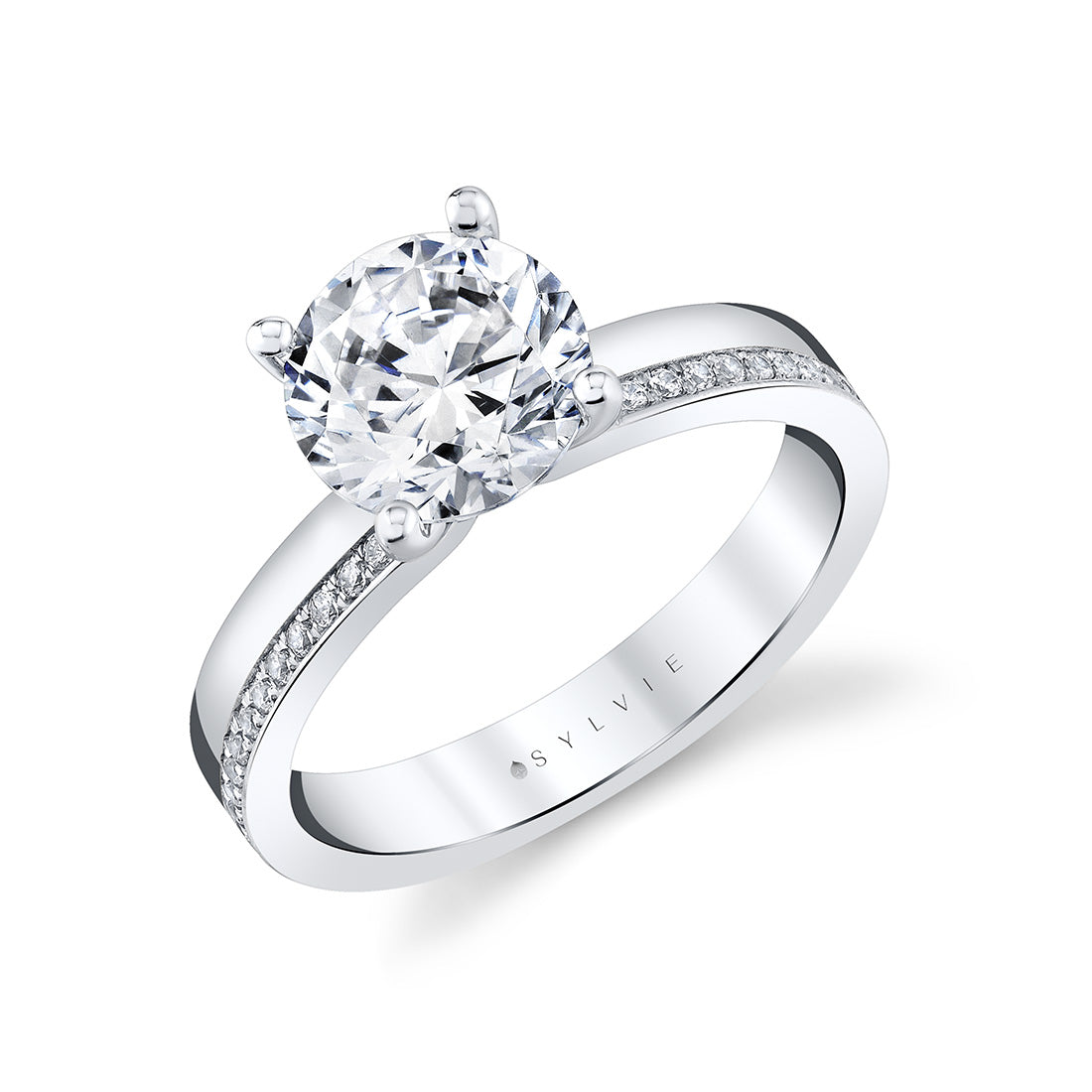 Auravie Flush Set Diamond Two Tone Engagement Ring - Reese