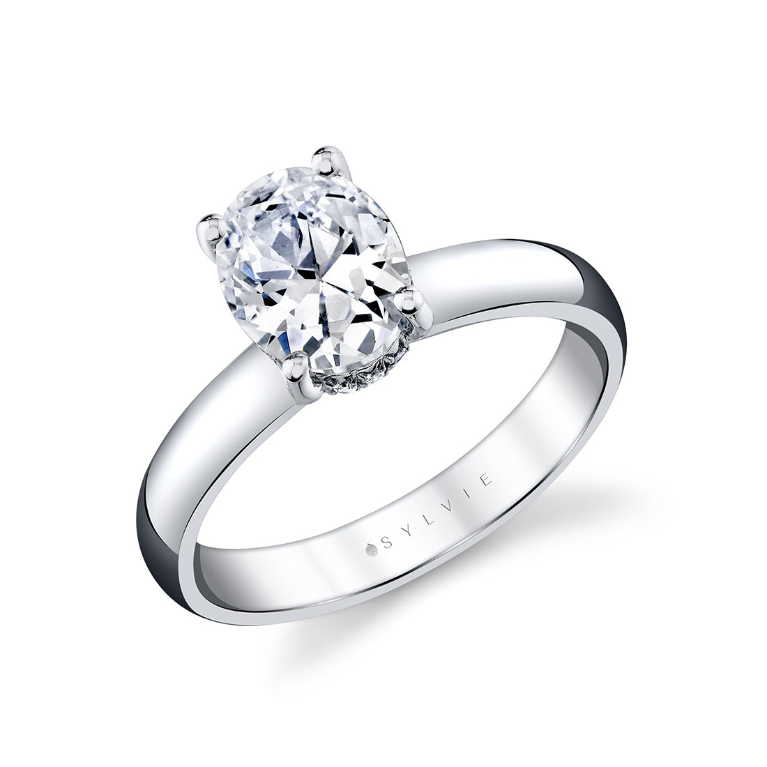 Oval Cut Solitaire Hidden Halo Engagement Ring - Briar