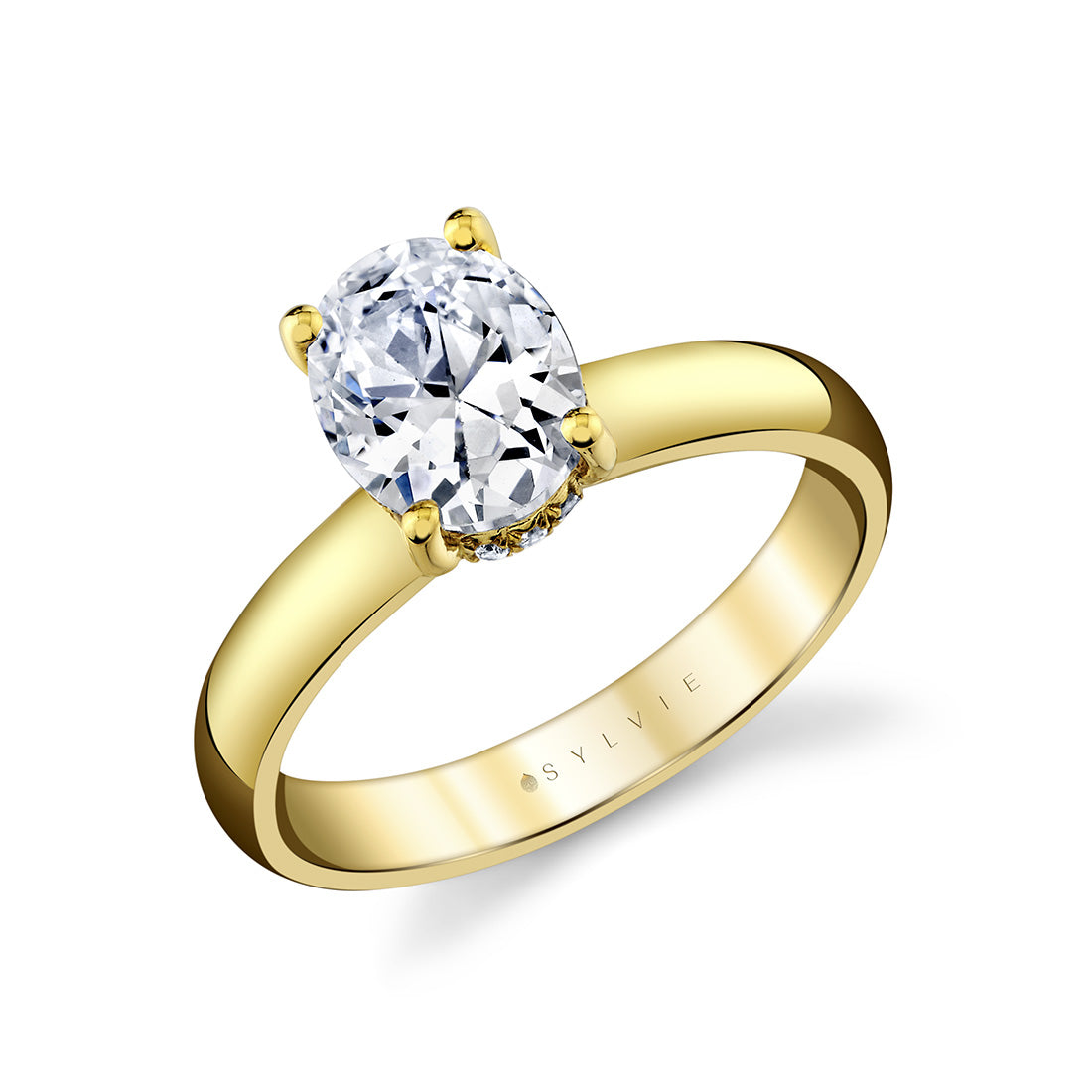 Oval Cut Solitaire Hidden Halo Engagement Ring - Briar