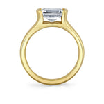 Shell Auranova East to West Half Bezel Solitaire Engagement Ring - Hollyn