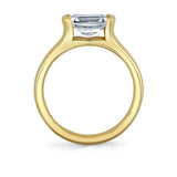 Shell Auranova East to West Half Bezel Solitaire Engagement Ring - Hollyn