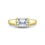 Shell Auranova East to West Half Bezel Solitaire Engagement Ring - Hollyn