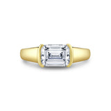 Shell Auranova East to West Half Bezel Solitaire Engagement Ring - Hollyn