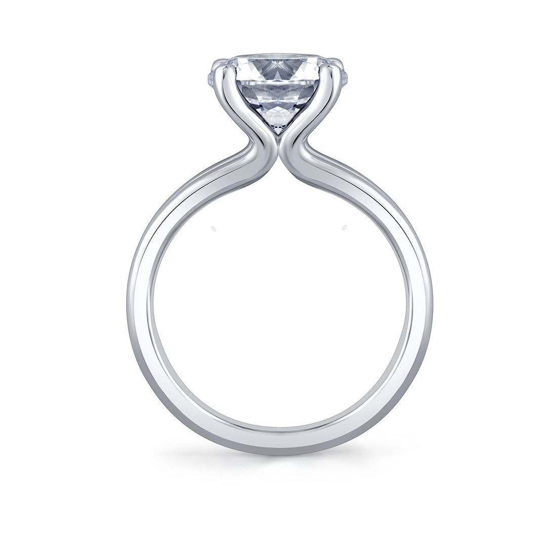 Round Cut Solitaire Split Shank Engagement Ring - Jovie