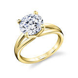 Round Cut Solitaire Split Shank Engagement Ring - Jovie