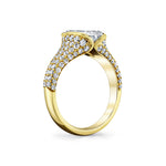 Shell Auranova Half Bezel Pave Engagement Ring with Shell Tip Silhouettes - Kiara