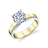 Auravie Flush Set Diamond Two Tone Engagement Ring - Oriana