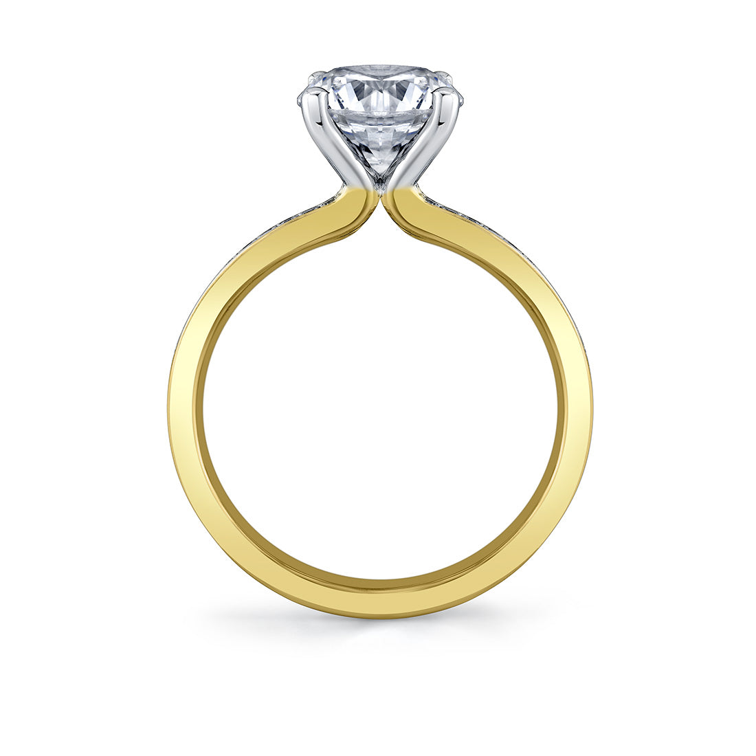 Auravie Flush Set Diamond Two Tone Engagement Ring - Oriana