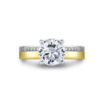 Auravie Flush Set Diamond Two Tone Engagement Ring - Oriana