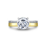 Auravie Flush Set Diamond Two Tone Engagement Ring - Oriana