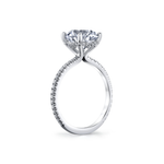 Round Cut Classic Shell Tip Hidden Halo Engagement Ring - Renna