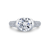 Shell Auranova Shell Tip Cascade Half Bezel Pave Engagement Ring - Tova