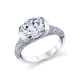 Shell Auranova Shell Tip Cascade Half Bezel Pave Engagement Ring - Tova