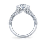 Shell Auranova Half Bezel Pave Engagement Ring - Ryah
