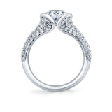 Shell Auranova Half Bezel Pave Engagement Ring - Ryah