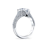Shell Auranova Half Bezel Pave Engagement Ring - Ryah