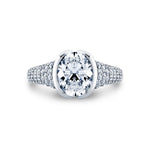 Shell Auranova Half Bezel Pave Engagement Ring - Ryah