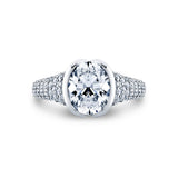 Shell Auranova Half Bezel Pave Engagement Ring - Ryah