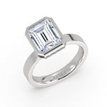 Auravie Channel Baguette Hidden Halo Engagement Ring - Margeaux