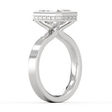 Auravie Channel Baguette Hidden Halo Engagement Ring - Margeaux