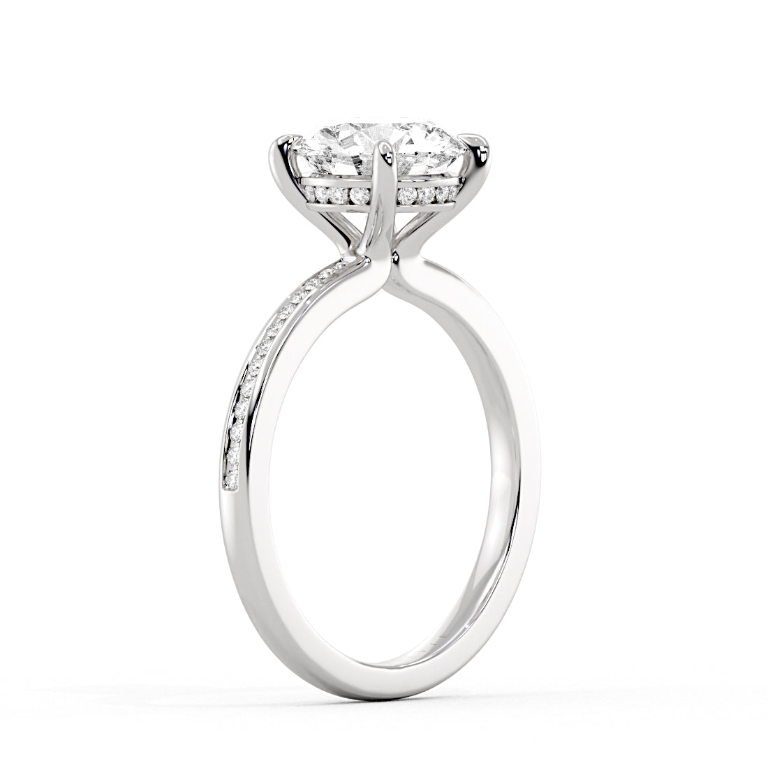 Round Cut Channel Set Diamond Engagement Ring - Genesis