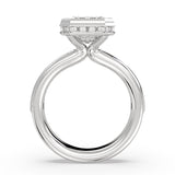 Encore Emerald Cut Bezel Engagement Ring with Channel Set Baguettes - Simone