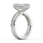 Encore Emerald Cut Bezel Engagement Ring with Channel Set Baguettes - Simone