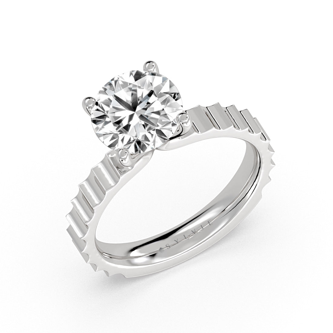 Auravie Grooved Engagement Ring - Romy