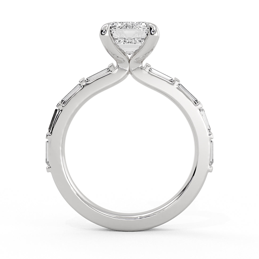 Auravie Bezel Baguette Engagement Ring - Rayna