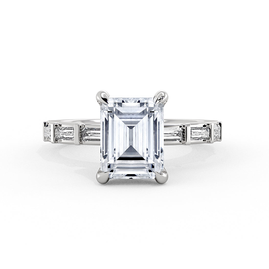 Auravie Bezel Baguette Engagement Ring - Rayna
