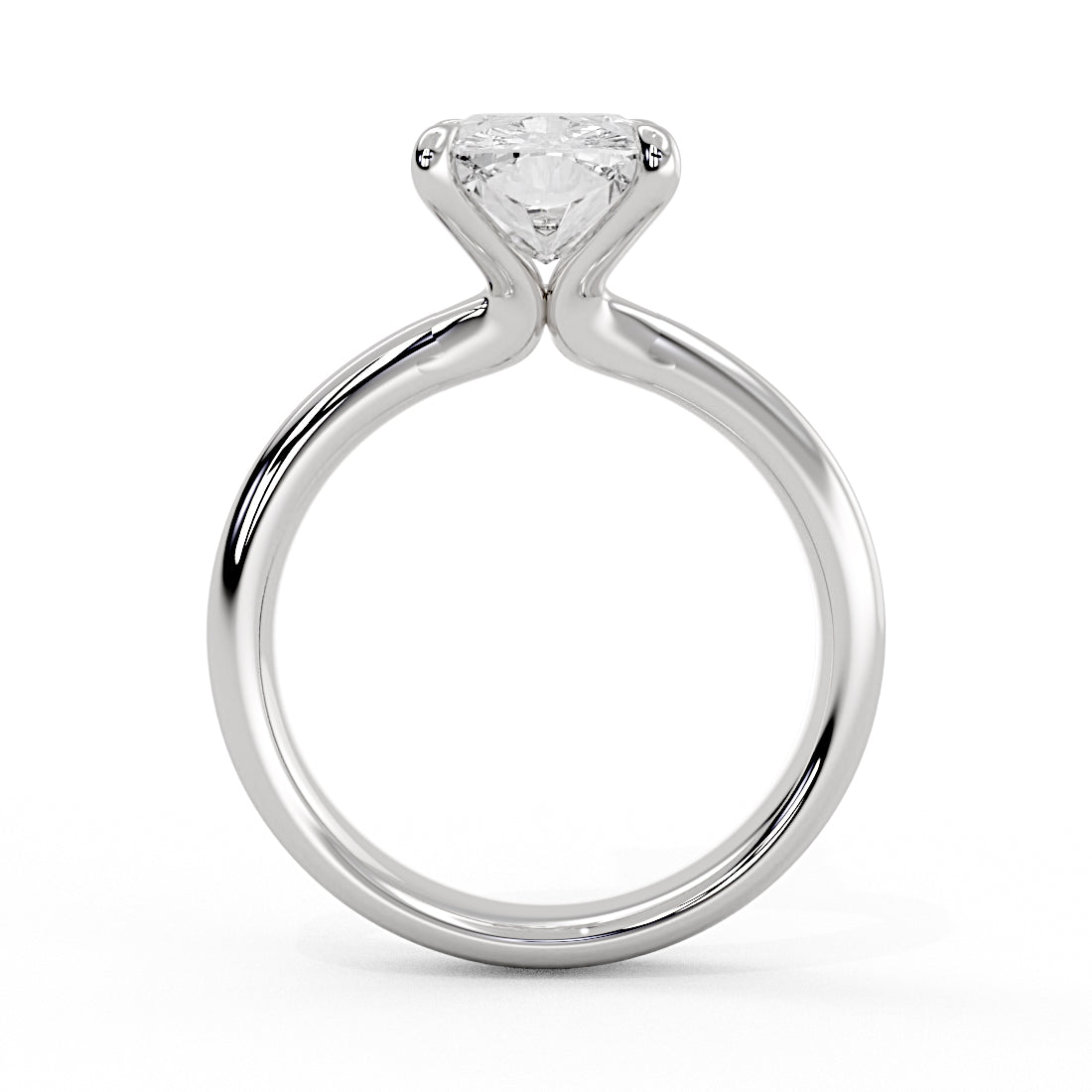 Cushion Cut Tapered Double Band Solitaire Engagement Ring - Calia