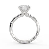 Cushion Cut Tapered Double Band Solitaire Engagement Ring - Calia