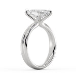 Cushion Cut Tapered Double Band Solitaire Engagement Ring - Calia